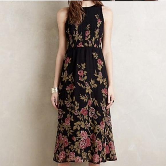 Anthropologie One Fine Day Women's Size 4 Floral Sleeveless Midi Dress - Picture 1 of 6